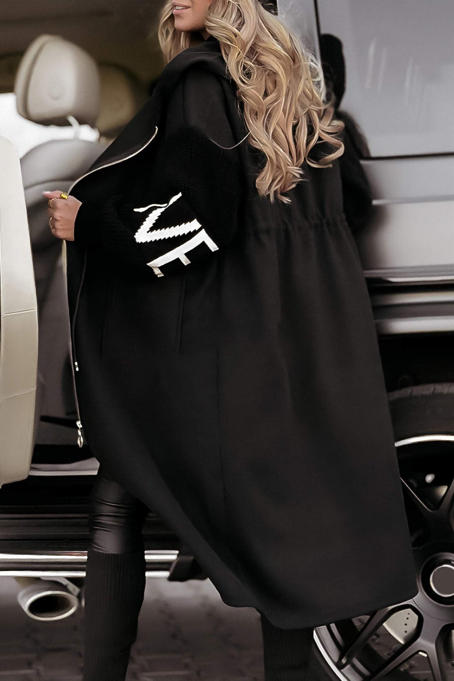 Női Patchwork alkalmi hosszú ujjú kapucnis dzseki