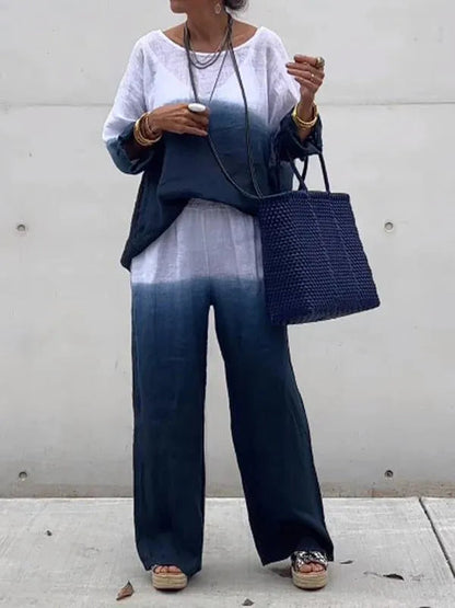 KÉT RÉSZES NŐI PAMUT ÉS VÉSZ ÁTMENETI SZÍNEKBEN