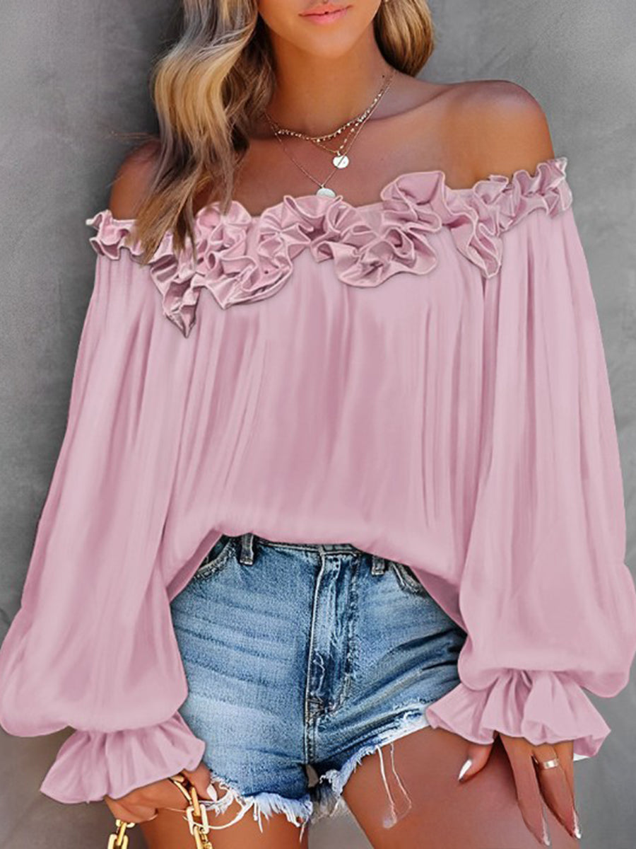 Női retro mintás hosszú ujjú vállfelső