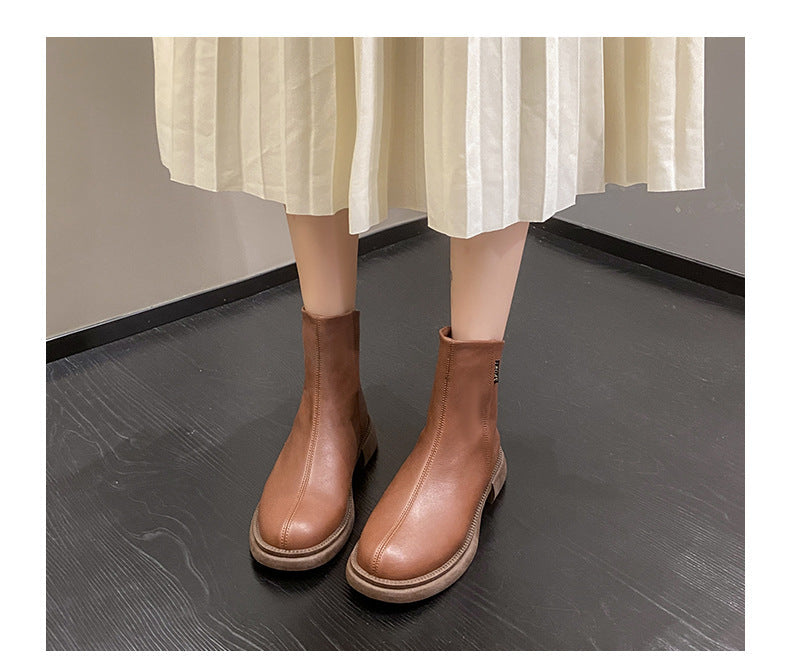 Női bokacsizma cipzárral