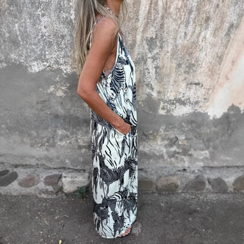 🌺 Nyomott ruha spagettipántok nélkül