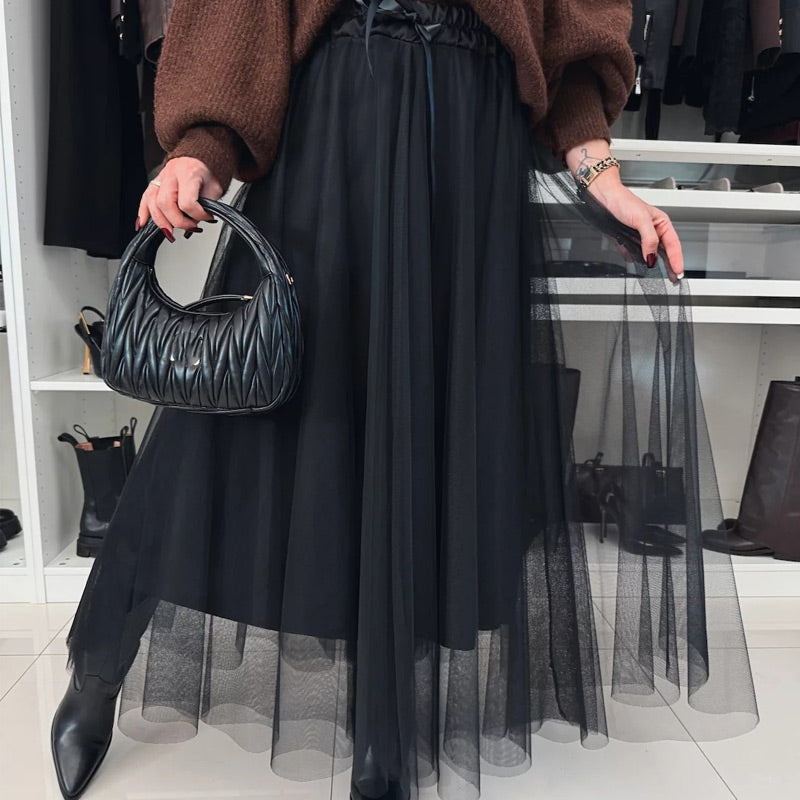 Női A-vonalú tüllszoknya