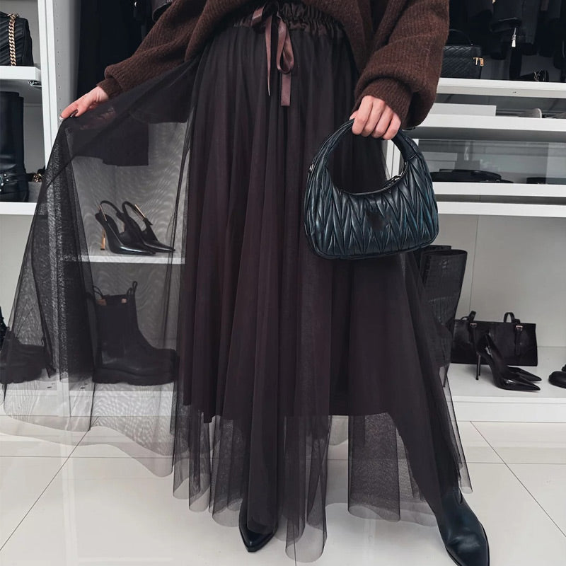 Női A-vonalú tüllszoknya