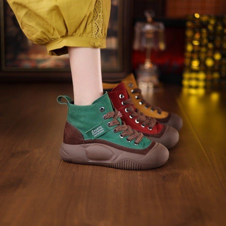 Női új magas felső, vastag talpú Martin csizma