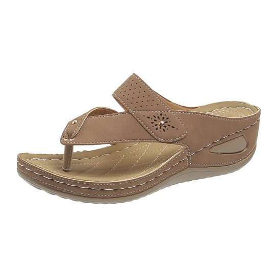 Új nyári női csont ortopéd bőr üreges szandál