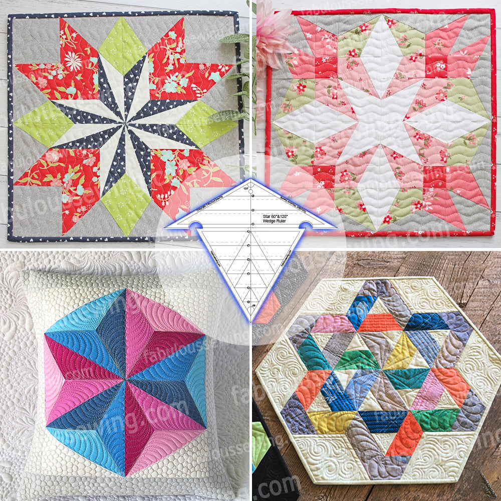 Mesés varrócsillag 60° és 120° ékvonalzó