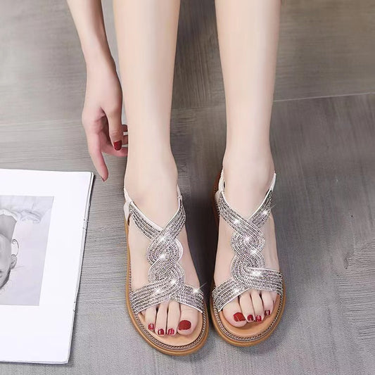 2023-as új női strasszköves római szandál