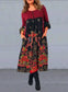 【S-5XL】 👗 2023-as új őszi és téli retro mintás hosszú ujjú alkalmi ruha