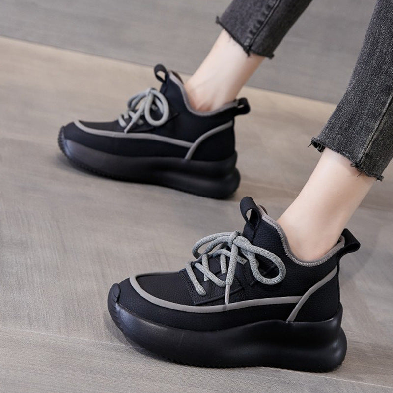 Téli puha bőr alkalmi Martin csizma nőknek