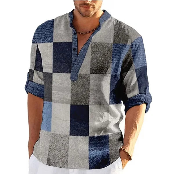 Színes 3D nyomtatott álló galléros ing