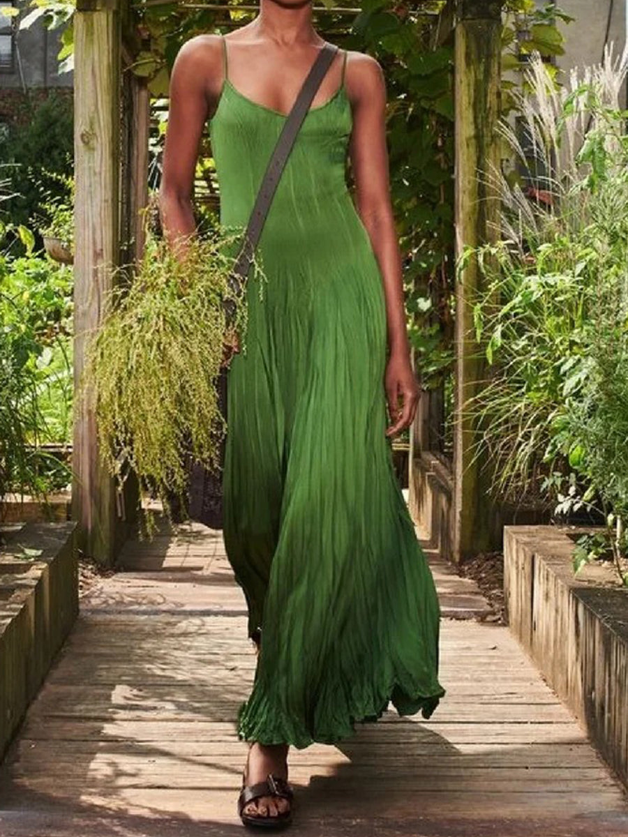 Lezser egyszínű női sling ruha