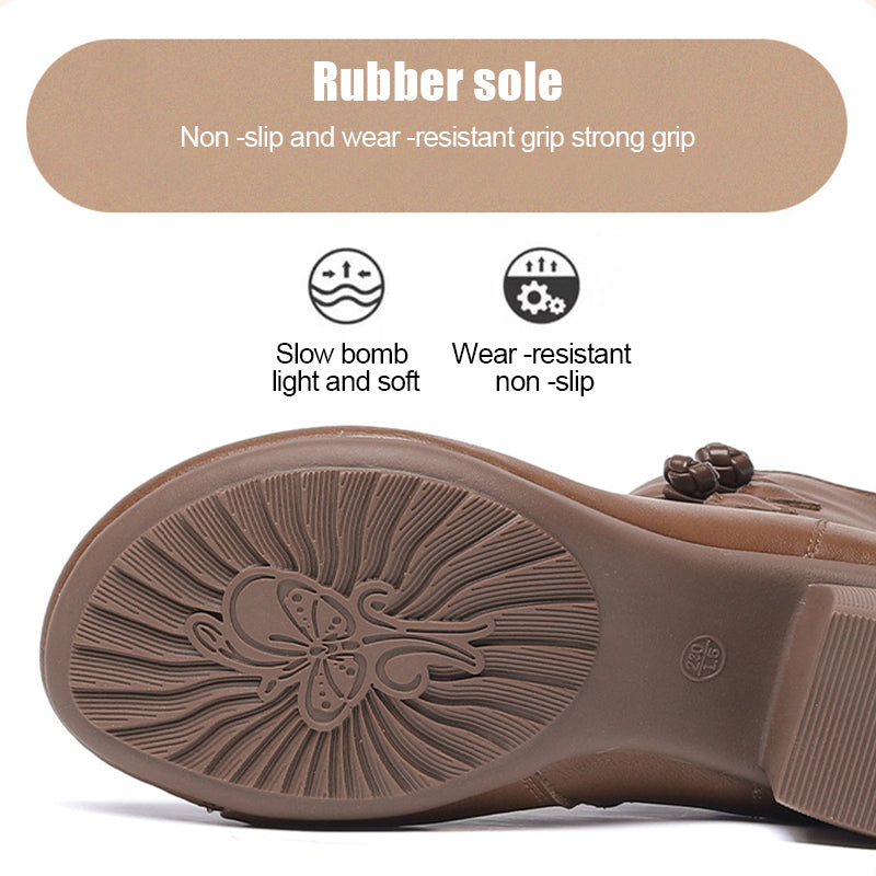 Marhabőr középsarkú, puha talpú rövid csizma