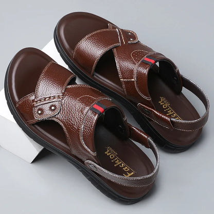 Nagy méretű férfi bőr strandszandál