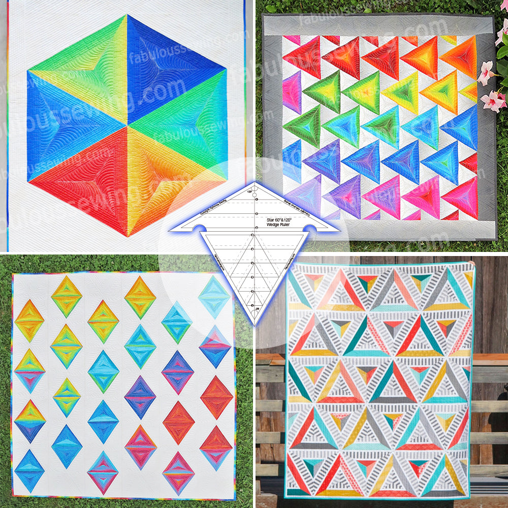 Mesés varrócsillag 60° és 120° ékvonalzó