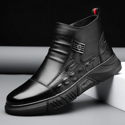 Olasz kézzel készített valódi bőr cipzáras Martin csizma