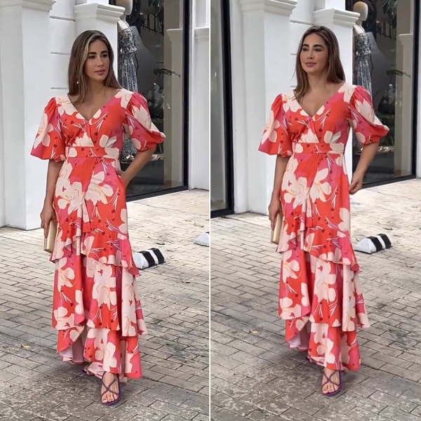 Virágos ruha szoknyával - 50% kedvezménnyel