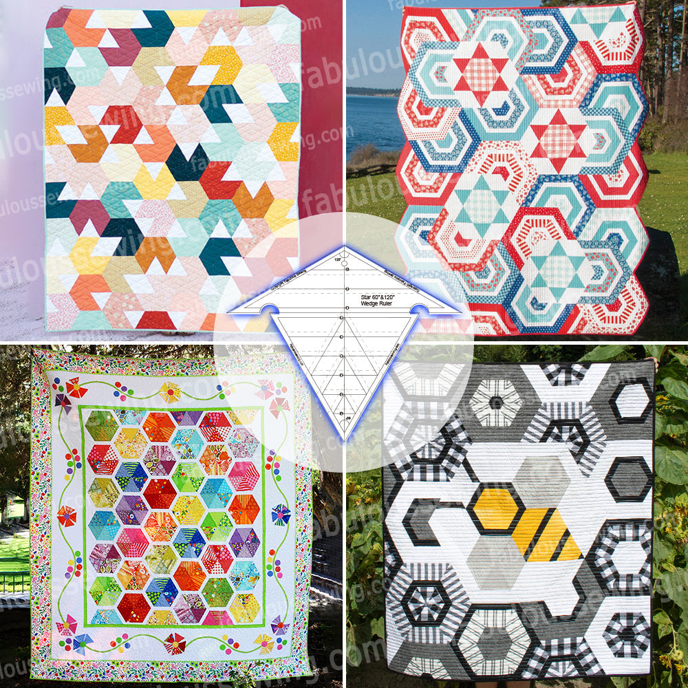 Mesés varrócsillag 60° és 120° ékvonalzó