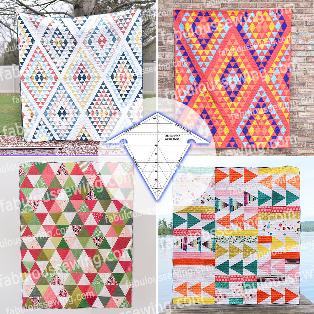 Mesés varrócsillag 60° és 120° ékvonalzó