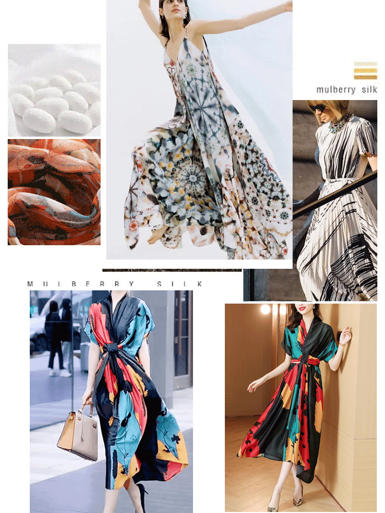 Bő, V-nyakú selyemruha