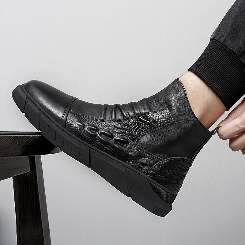 Kézzel készített olasz Martin csizma valódi bőrből cipzárral