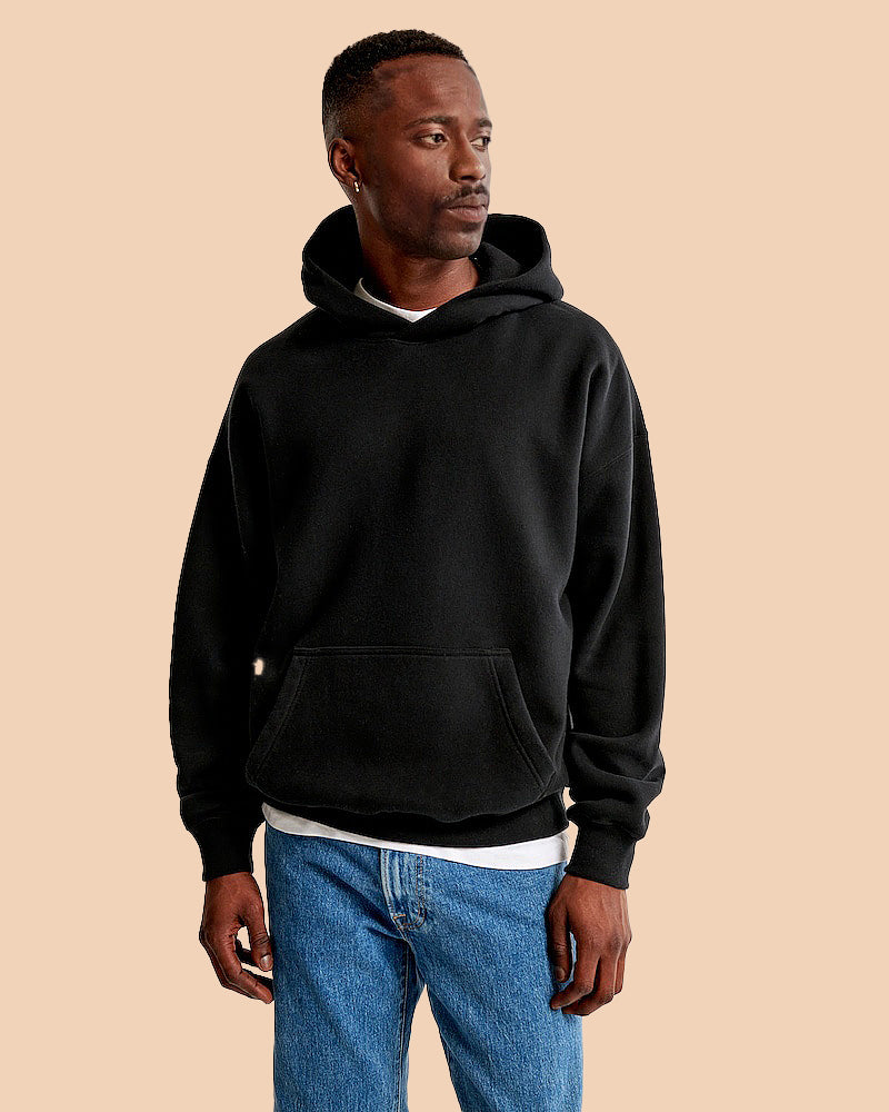 Uniszex, túlméretezett, vállpántos kapucnis kapucnis pulóver