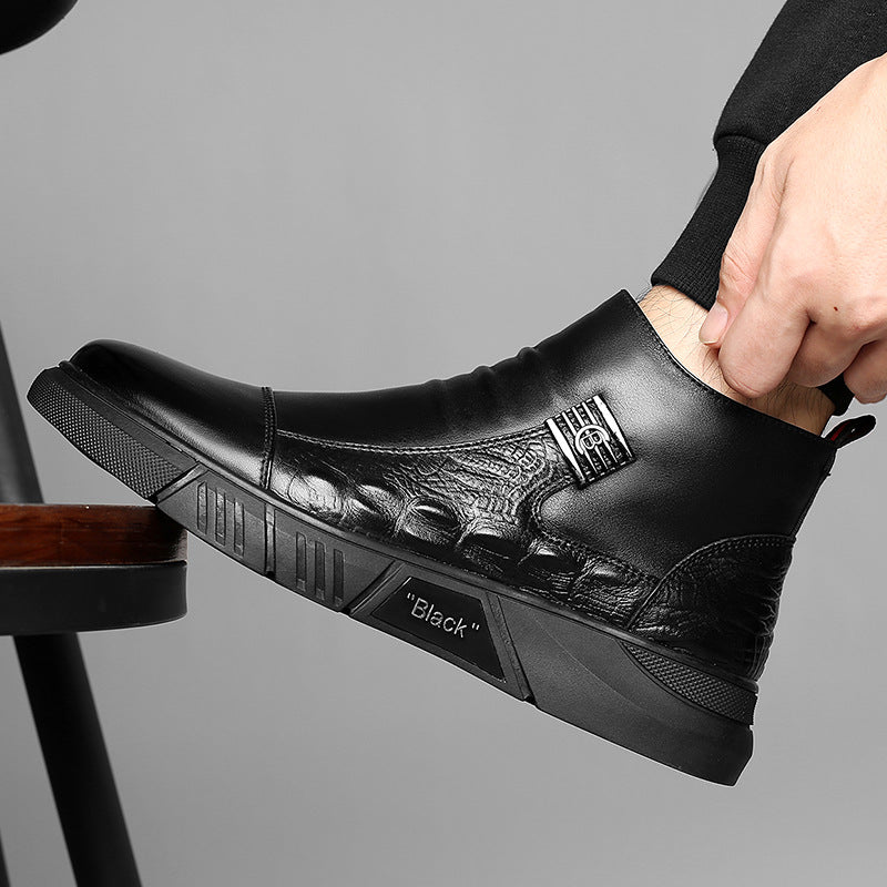 Kézzel készített olasz Martin csizma valódi bőrből cipzárral