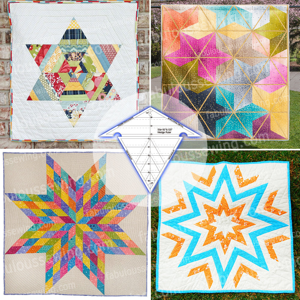 Mesés varrócsillag 60° és 120° ékvonalzó