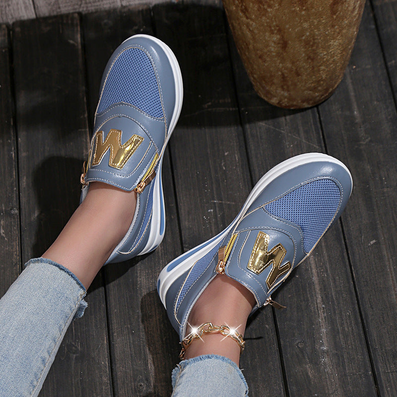 2023-as új, egyszínű, cipzáros alsó tornacipő