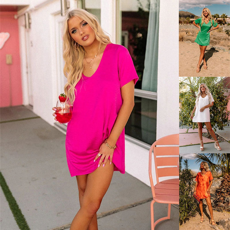 egyszerű rövid ujjú ruha