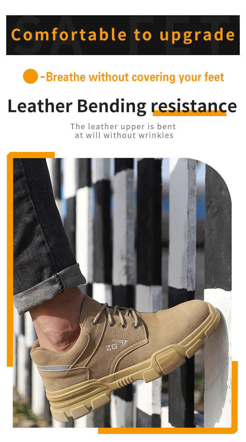 🔥 50% KEDVEZMÉNY KIÁRUSÍTÁS 🔥 - Ortopédiai valódi bőr férfi biztonsági cipő 2023 - Korlátozott készlet!