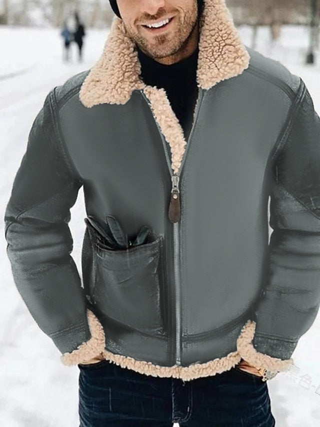 🔥Último dia com 50% de desconto -Jaqueta sherpa masculina de inverno para atividades ao ar livre- Frete grátis