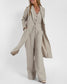Alkalmi karcsúsított, hosszú gallérú kabát füles zsebekkel