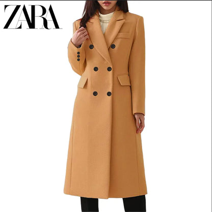 PLUSZ MÉRETŰ NŐI HOSSZÚ GYAPJAKABÁT