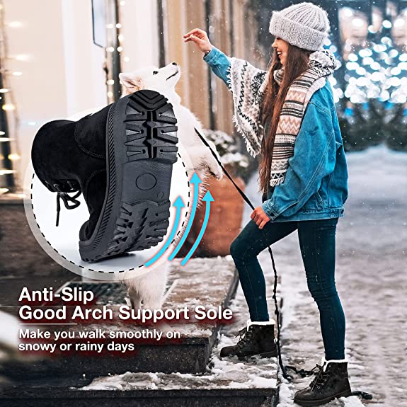 Meleg, bundás, vízálló női bokacsizma