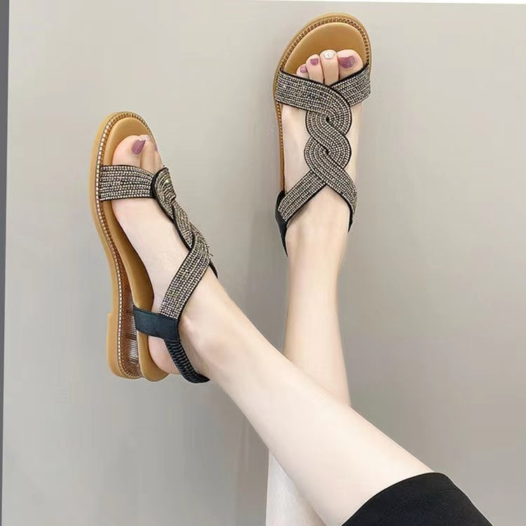 2023-as új női strasszköves római szandál