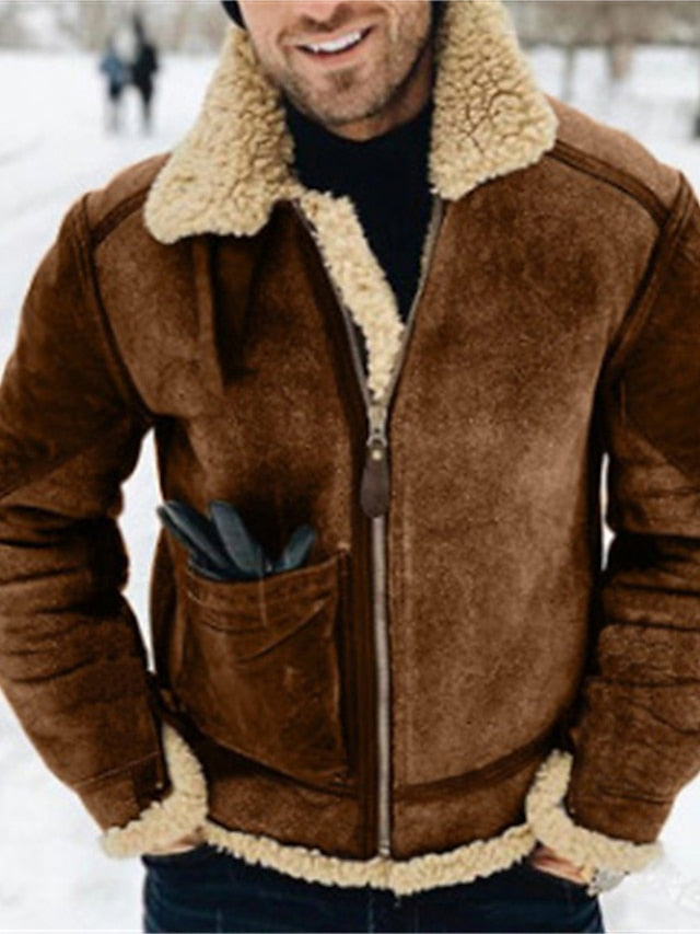 🔥Último dia com 50% de desconto -Jaqueta sherpa masculina de inverno para atividades ao ar livre- Frete grátis