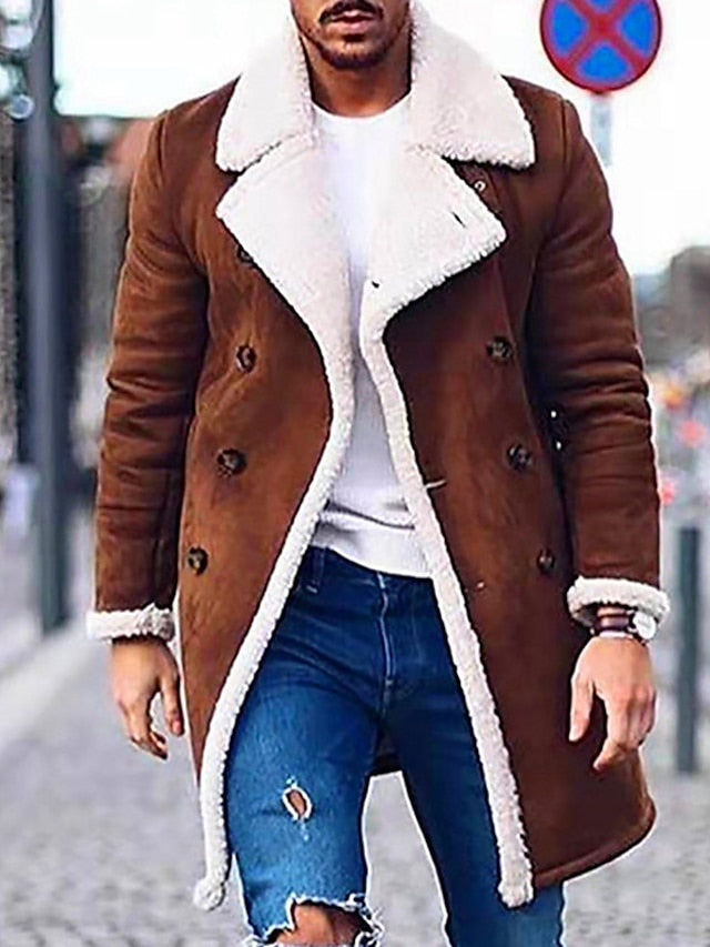 🔥Último dia com 50% de desconto -Casaco de lã masculino jaqueta de inverno Sherpa quente e à prova de vento- Frete grátis